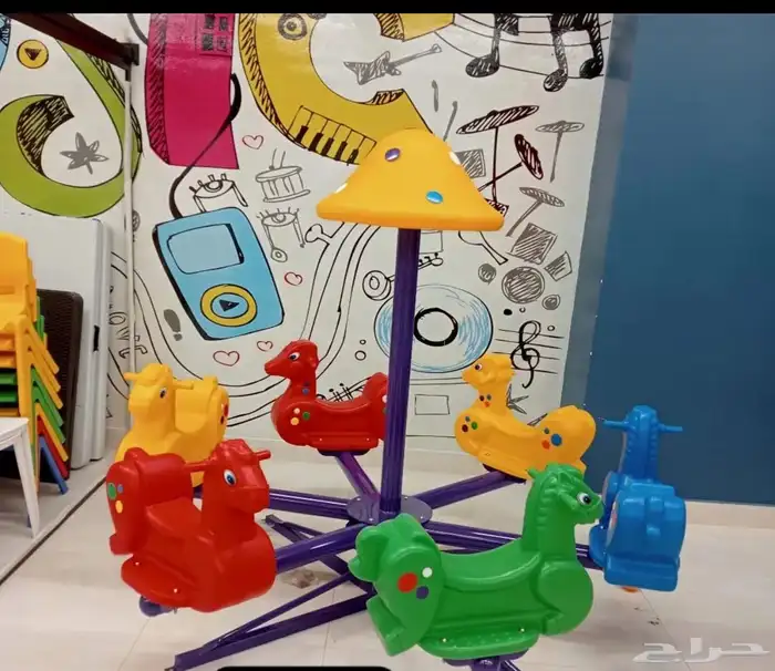 ارجوحة الاحصنة الدوارة 6 مقاعدة للساحات الخارجية 1