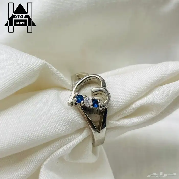 خواتم فضه راقية وناعمة نسائية عيار 925 على شكل قلب بغصوص 2