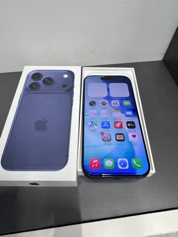 ايفون 17 برو 1 تيرا ازرق ضمان حاسبات شبه جديد فقط ب5900 5