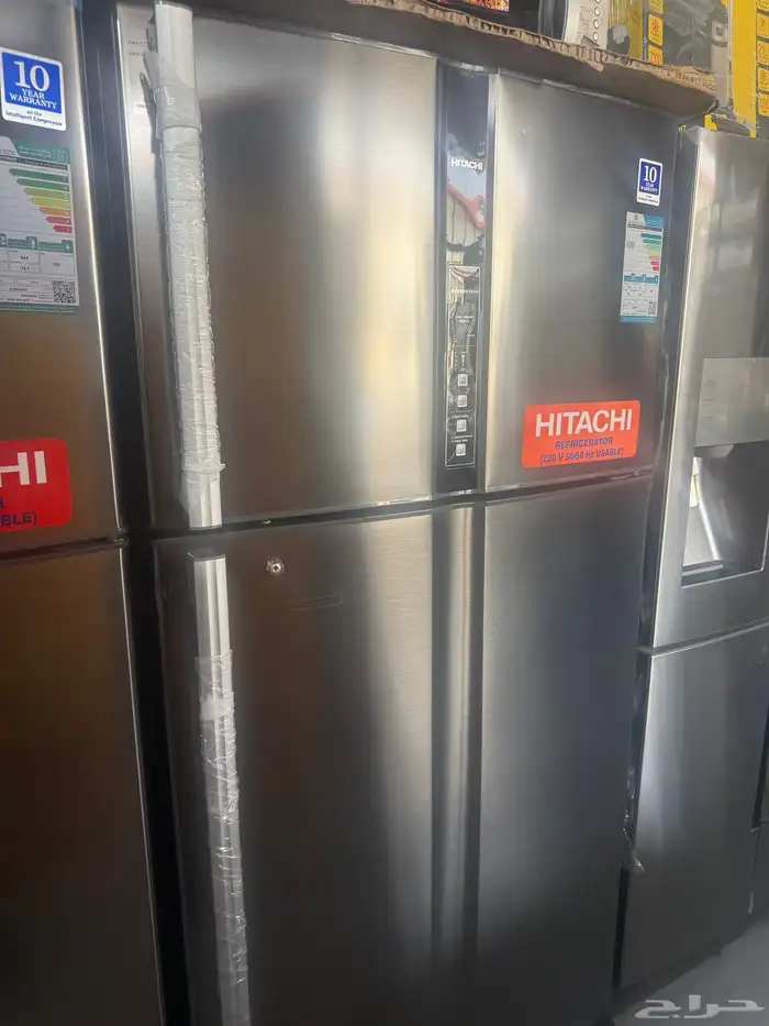 ثلاجه هيتاشي 24.8 استوك  لون وابيض واستيل مشكله كرتون بس 5
