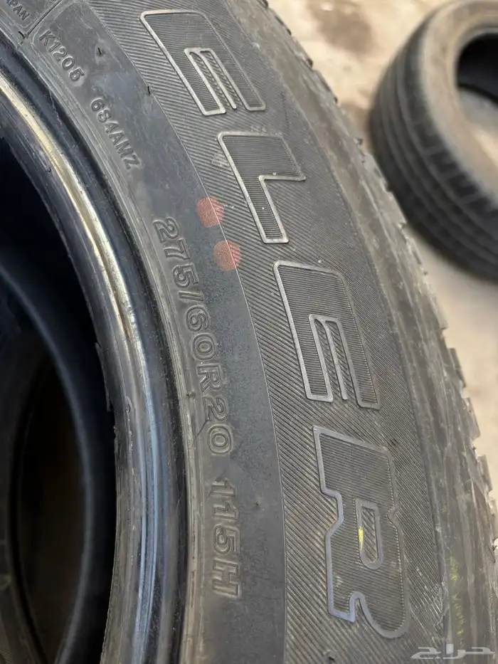 طقم كفرات برجستون مقاس 275.60.20تاريخ 2023 2