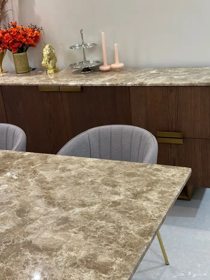 طاولة طعام وبوفيه رخام 4