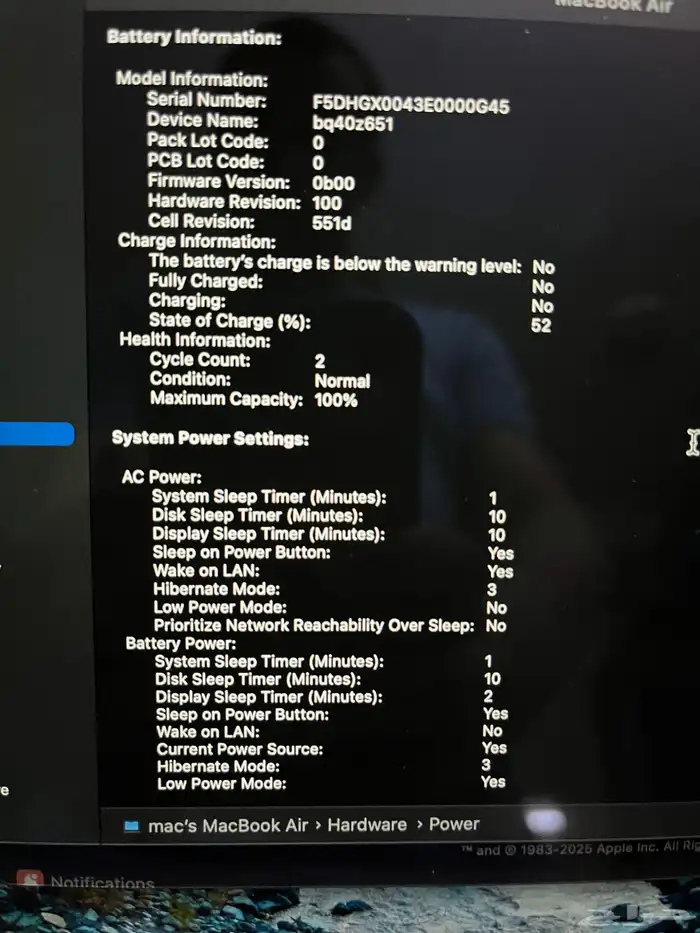 ماك بوك اير 13.3 انش ذاكرة 512 معالج M4 9
