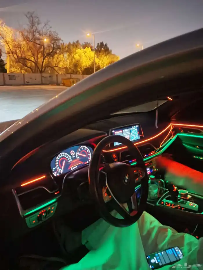 تركيب لد داخلي64 لون بي ام دبليو 730موديل 2019 5