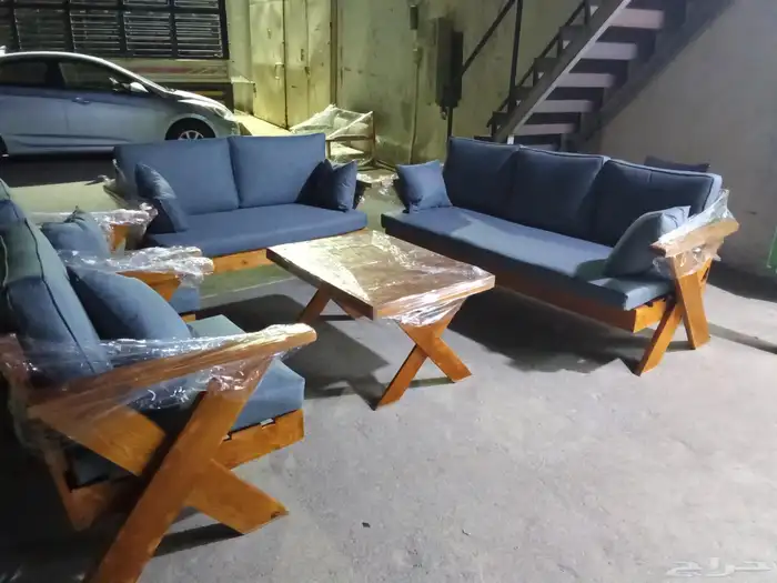 جلسات خارجيه خشب حديد بجوده عاليه تصميم عصري 6