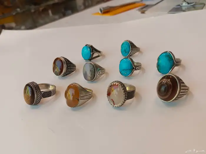 خواتم عقيق وفيروز ونمري وسليماني جديده 0