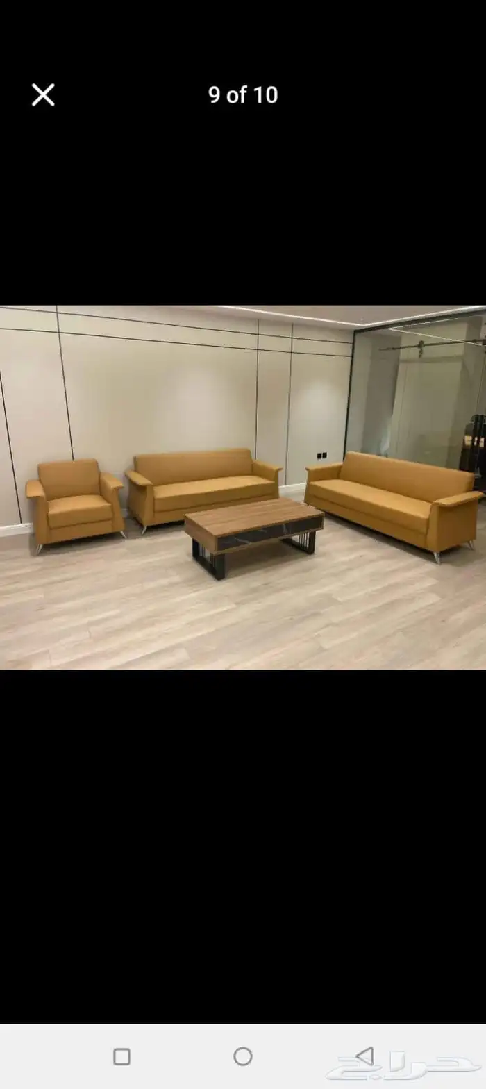 اثاث مكتبي كنب جلد جديد موديلات و جديد أشكال و ألوان موجود 15