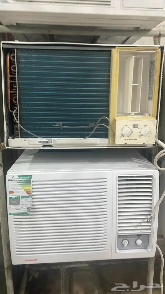البيع مكيفات شباك مستعمل 18وا24 معا التركيب ضمان شهر 6