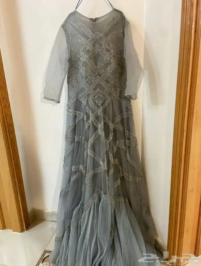 فستان رمادي 0