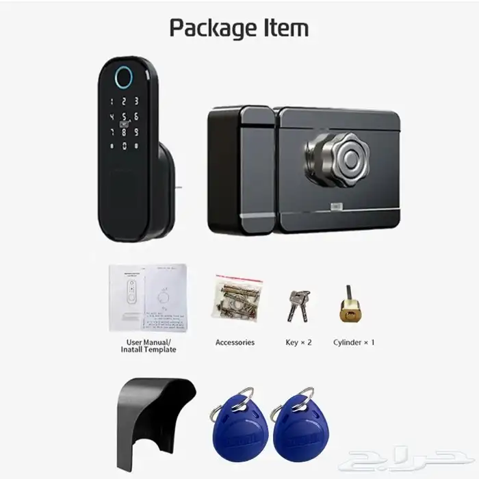 قفل باب ذكي بصمة وكرت ورقم سري 1