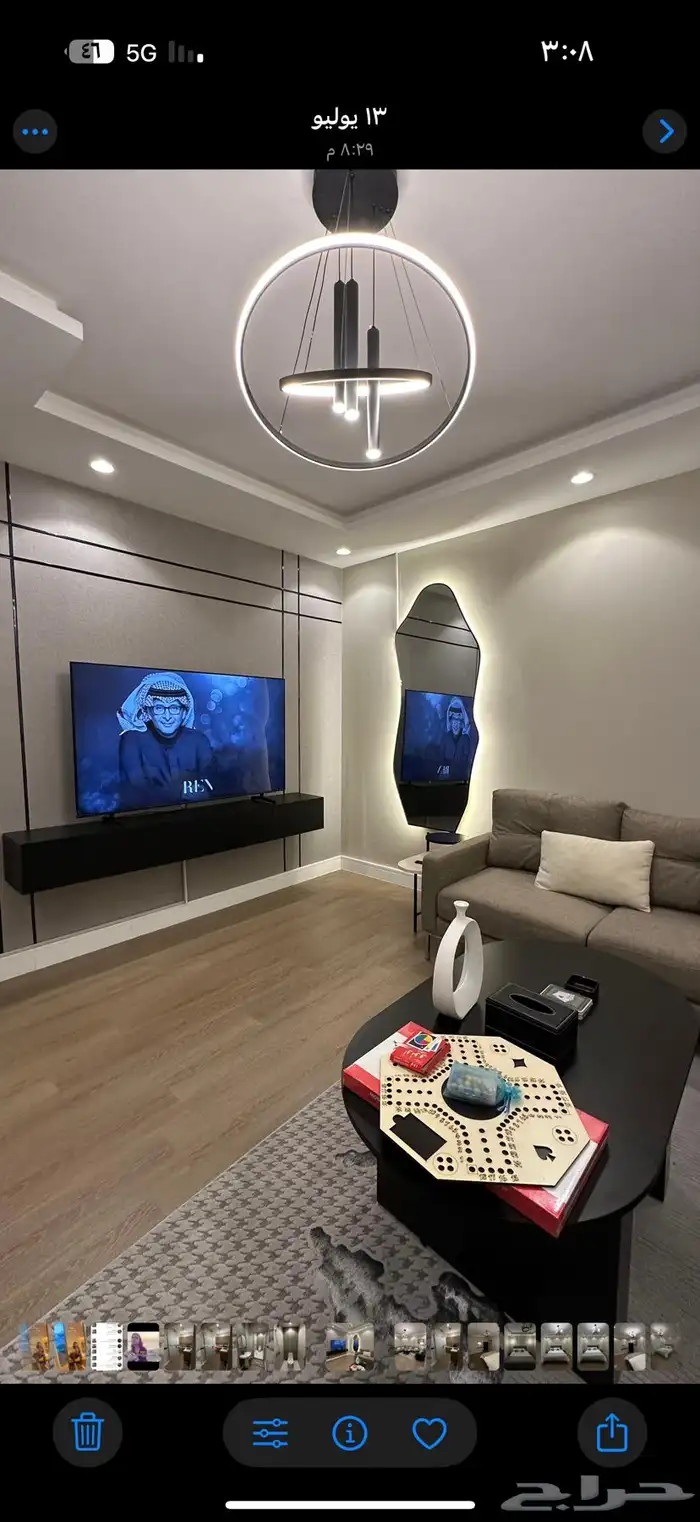 شقة فخمة (غرفة وصالة) مؤثثة بالكامل للإيجار الشهري 7