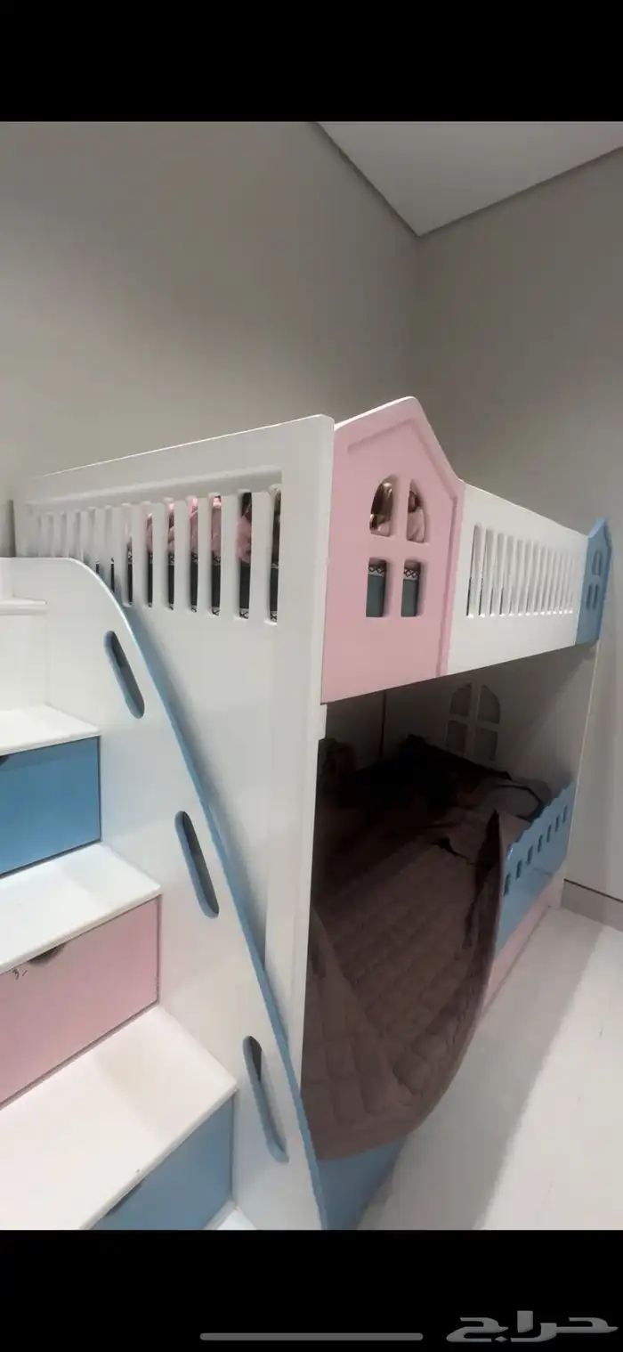 سريرين اطفال وسيعه مع دولاب ومكتبه تفصيل 1
