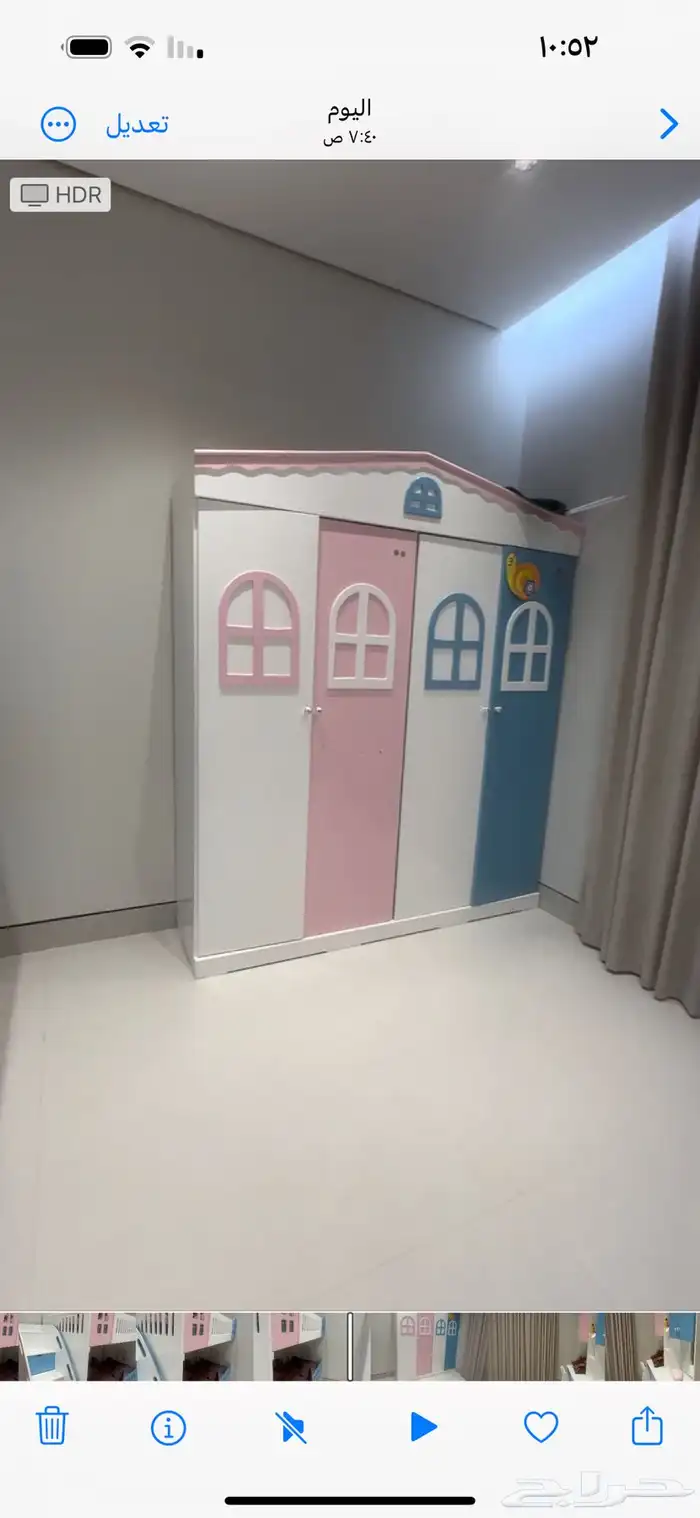 سريرين اطفال وسيعه مع دولاب ومكتبه تفصيل 2