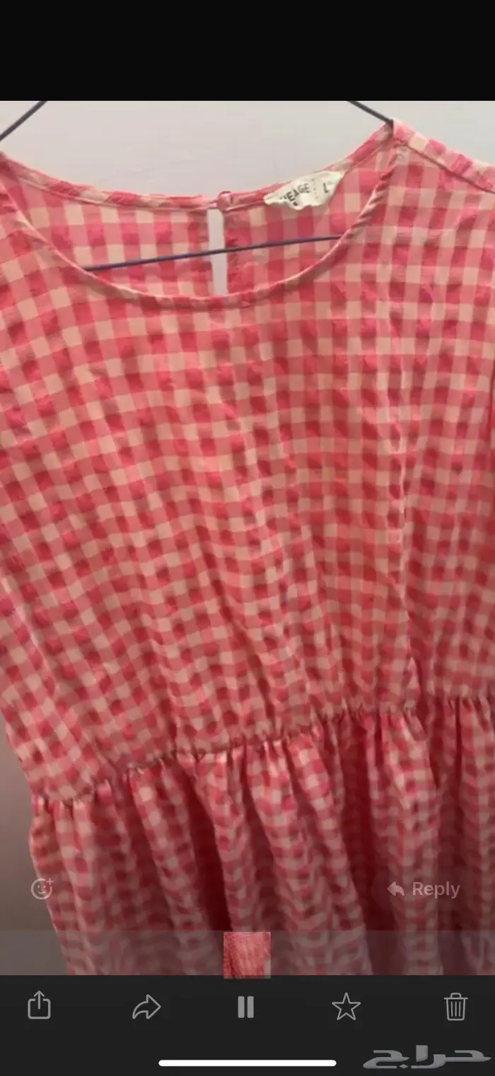 فستان ريفي وردي مقاس L 0