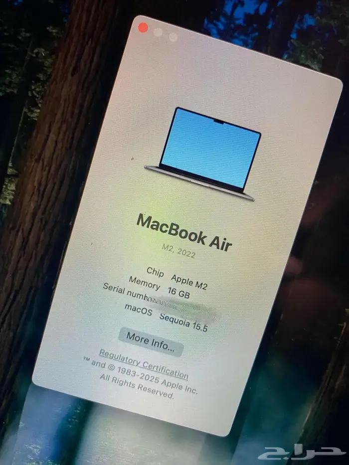 ماك بوك اير M2  اخو الجديد للبيع - 16GB رام - 256GB SSD 6