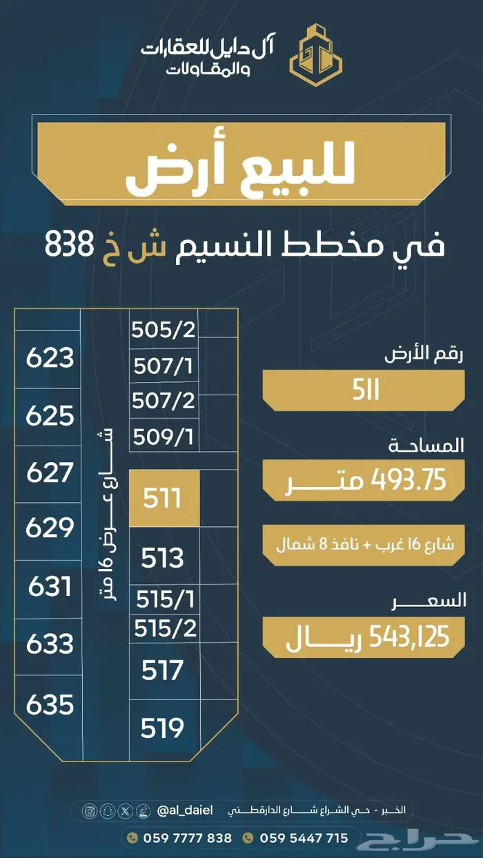 مجموعة اراضي بمخططات ومساحات مختلفه 21