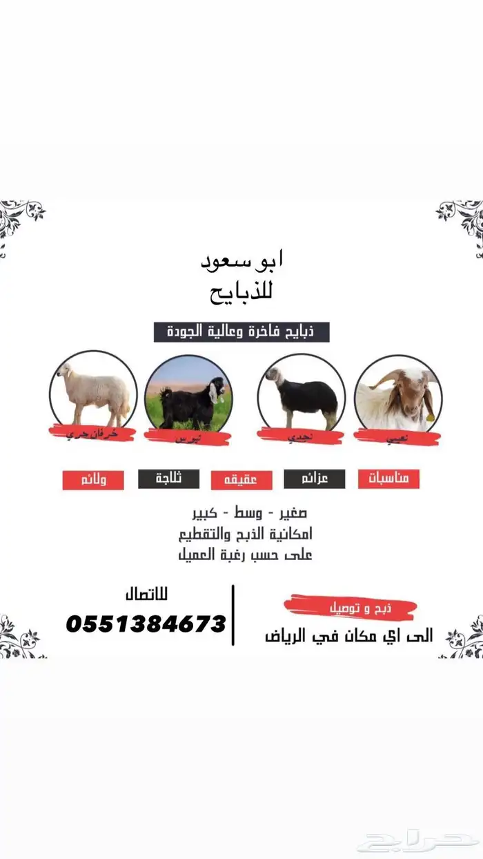 ذبايح البيع شمال الرياض 0