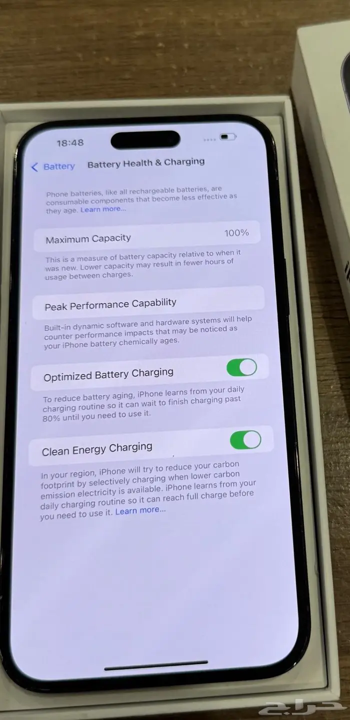 للبيع ايفون 14 برو ماكس بطارية 100 1