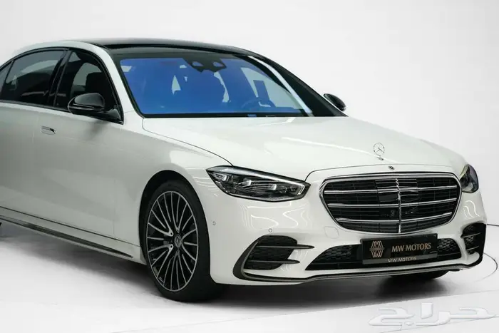مرسيدس S 500 موديل 2025 أصفار خليجي أبيض احمر 2