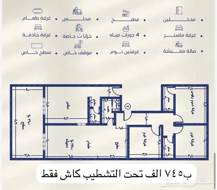 ملحق 5 غرف حي السلامة تحت التشطيب 0