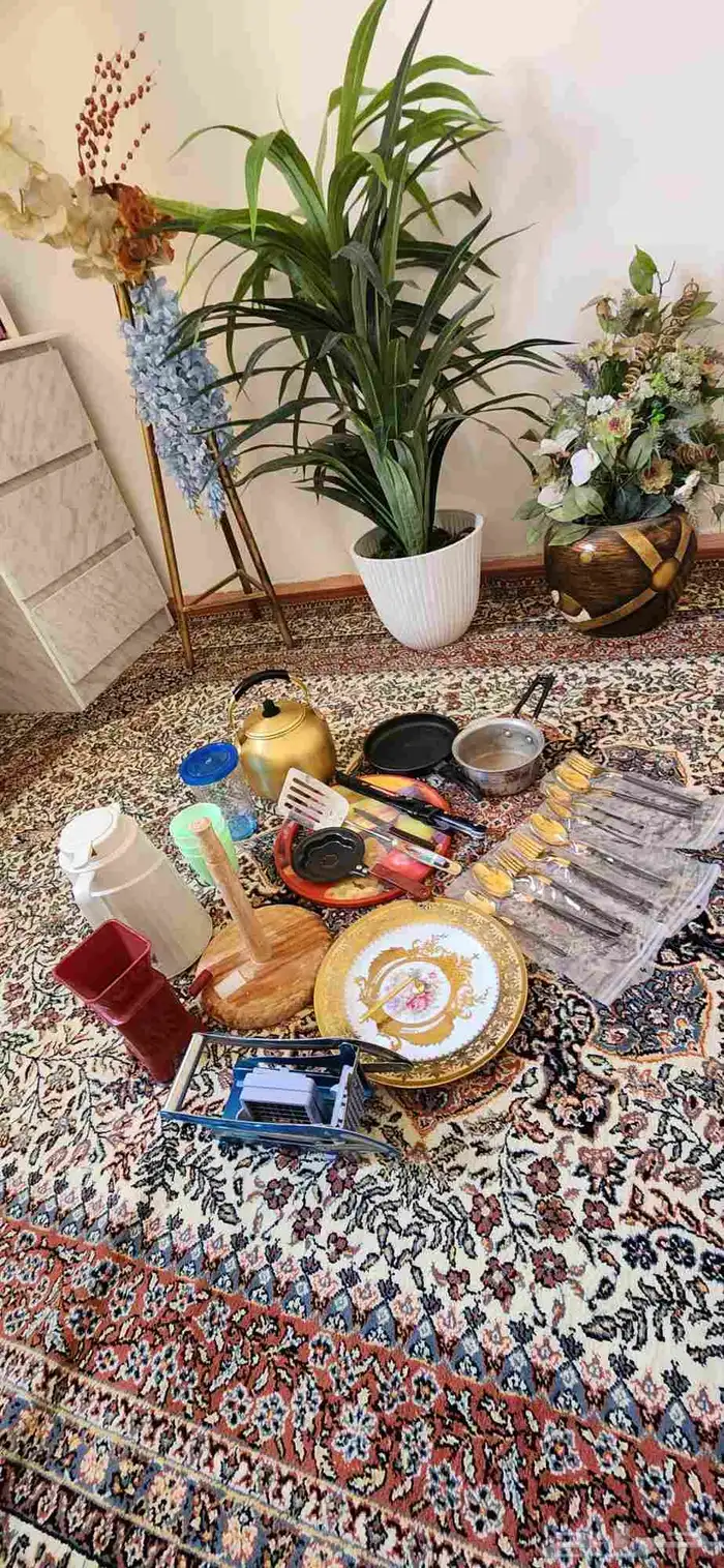 ادوات منزلية 2 كنب 3 اشجار كلها 1 صندوق مكتب بمفتاحه 8