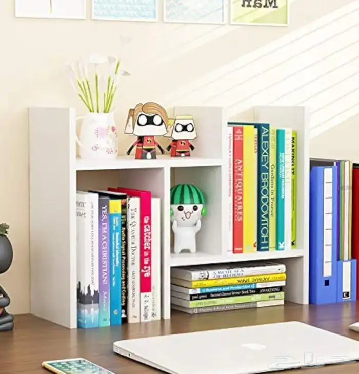 رف خشبي بني وأبيض جديد بكرتونه   شحن مجاني 0