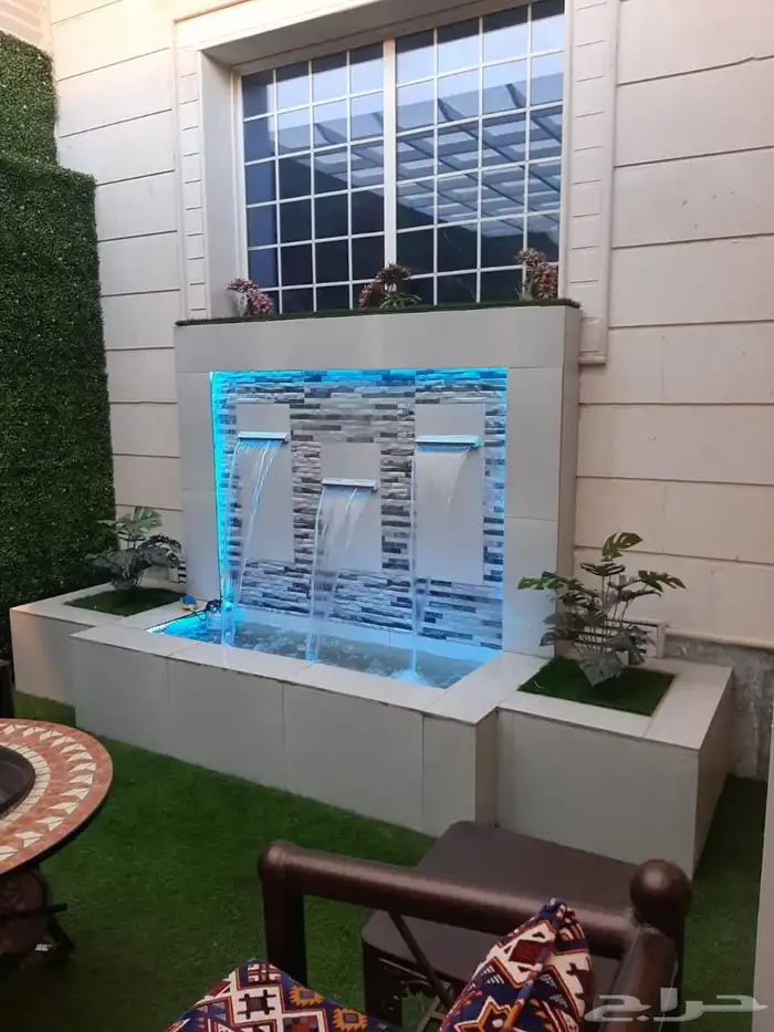 مظله برجوله ساتر شلال نافوره بدل خشب وعشب 8