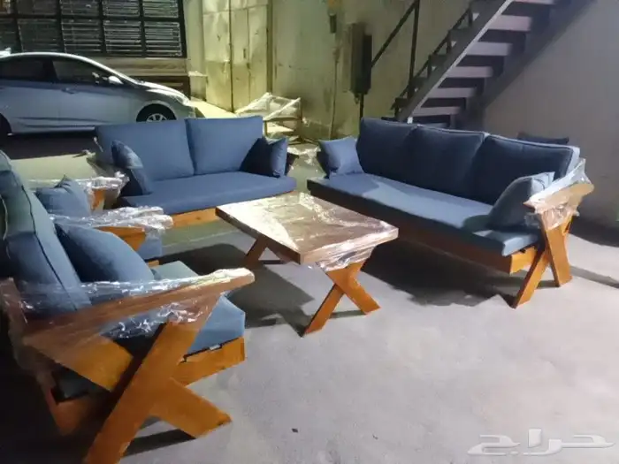 جلسات خارجيه خشب حديد بجوده عاليه تصميم عصري 7