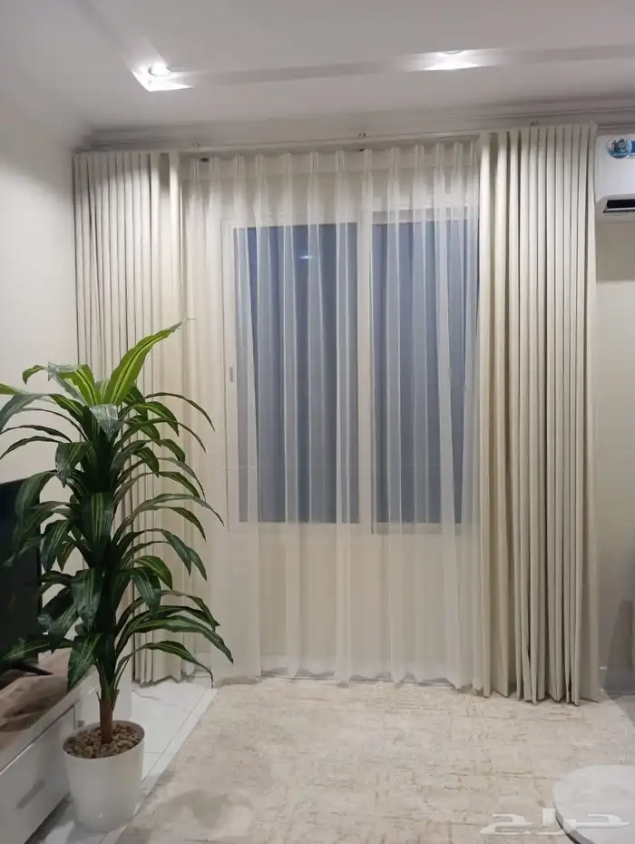 ستائر ويفي ستاير ستاره ستائر كهرباء بلاك اوت لينن تفصيل 0