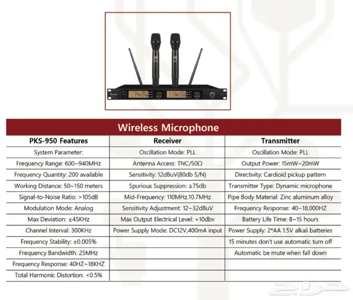 مايكروفون لاسلكي كوري جودة عالية يصل حتى 150 متر آخر حبة 1
