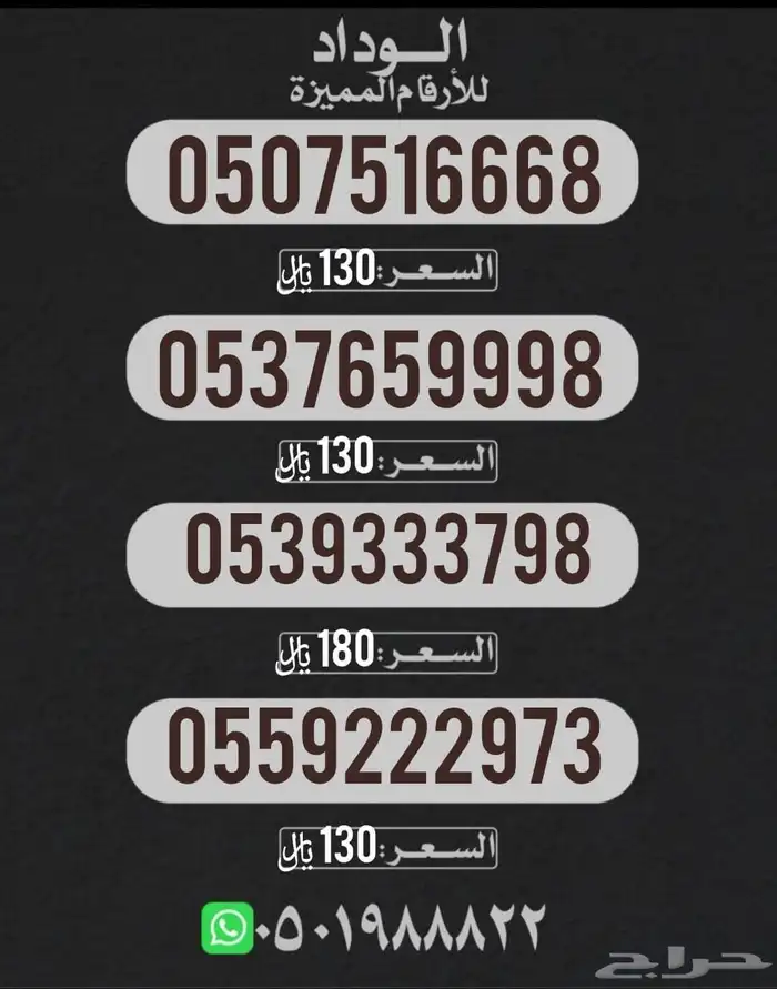 عرض يبدأء بالسعر 85 ريال أرقام مميزة للبيع ... 1