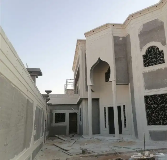 ديكورات خارجيه بديل الحجر الطبيعي سمنت أبيض وبطحاء الرياض 2