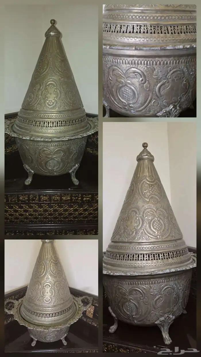 حافظة مغربية نحاس مطلي فضة 0