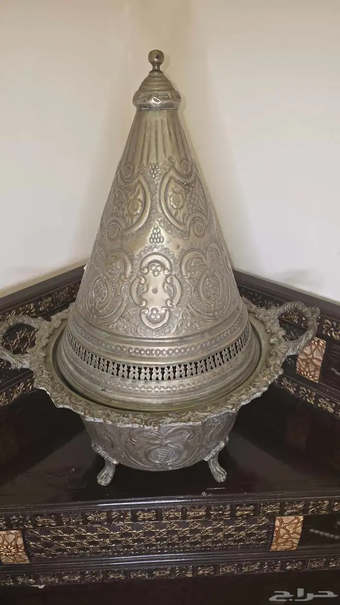 حافظة مغربية نحاس مطلي فضة 2