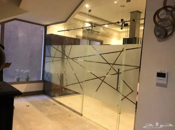 ابواب زجاج محلات  باب قزاز صيانة  باب قزاز  تفصيل باب زجاج 1