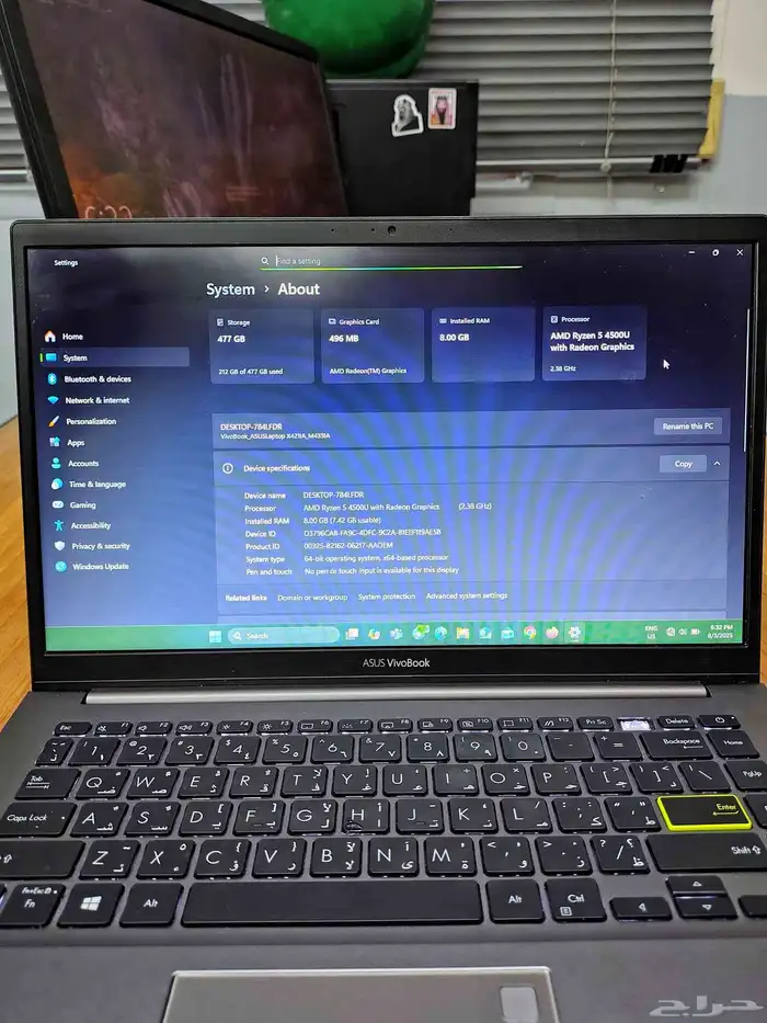 Asus Vivobook i5 11th Gen Laptop with AMD RYZEN 5 4500U 6