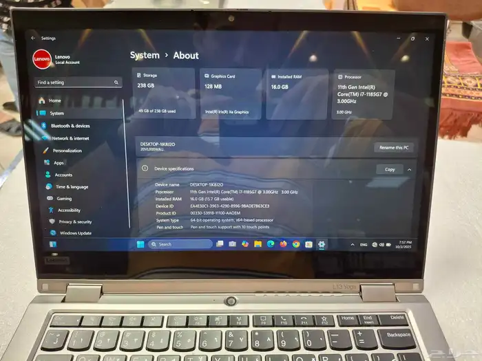 لابتوب وتابلت مقاس 13 لينوفو ثينك باد بحالة ممتازة بدون خدوش 20
