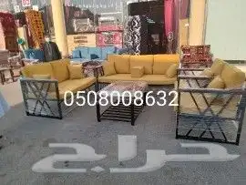 كراسي خارجية حديد خشبيه مراكيز كويتية جلسات خارجية 8