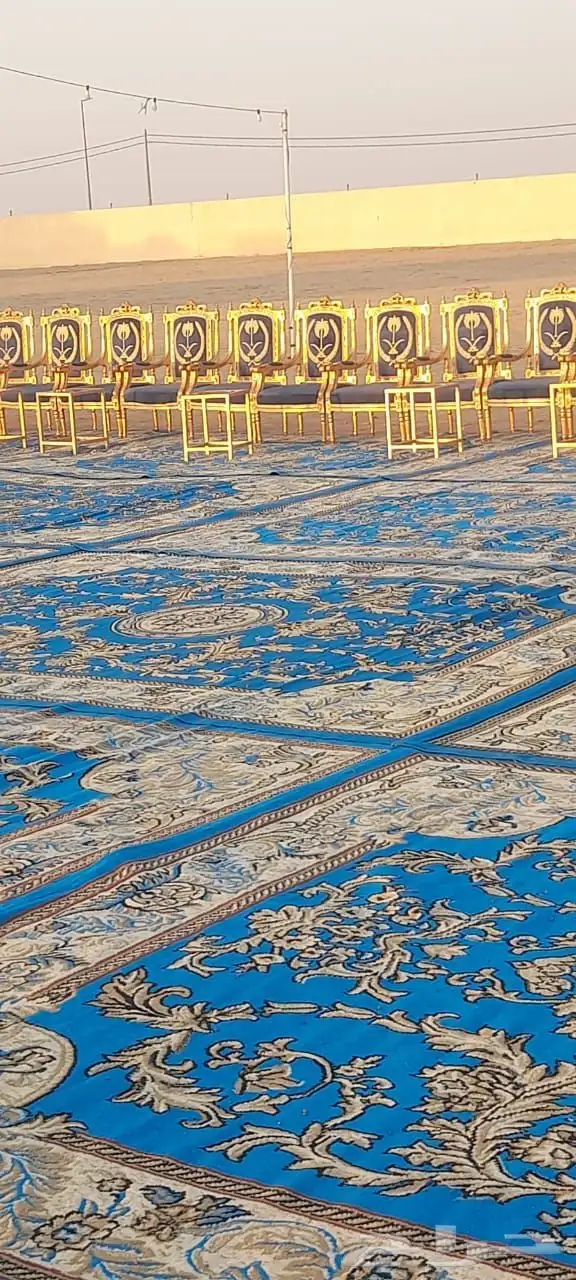تاجير فرشات كنب ملكي ازرق ذهبي اخضر خيام 5