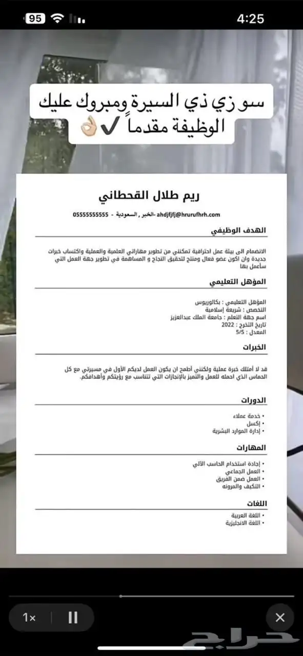 سيرة ذاتية احترافية 9