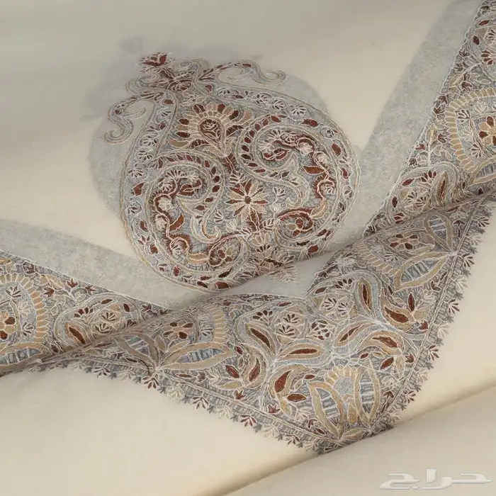 غتره شال كشميري شتوي صوف تطريز عريض 4