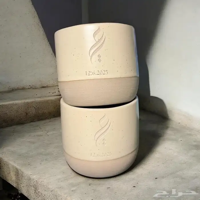أكواب الفخار للعرسان بالاسم 2