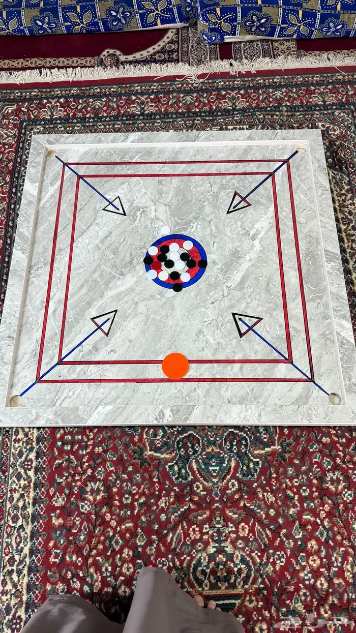 كيرم باكستاني اصلي جديد مع حبوب بلاستيك والبودره والمضرب 0