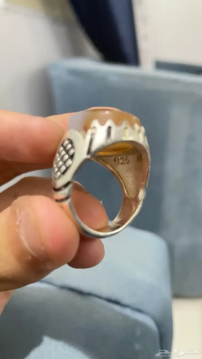 خاتم فضه عقيق 3