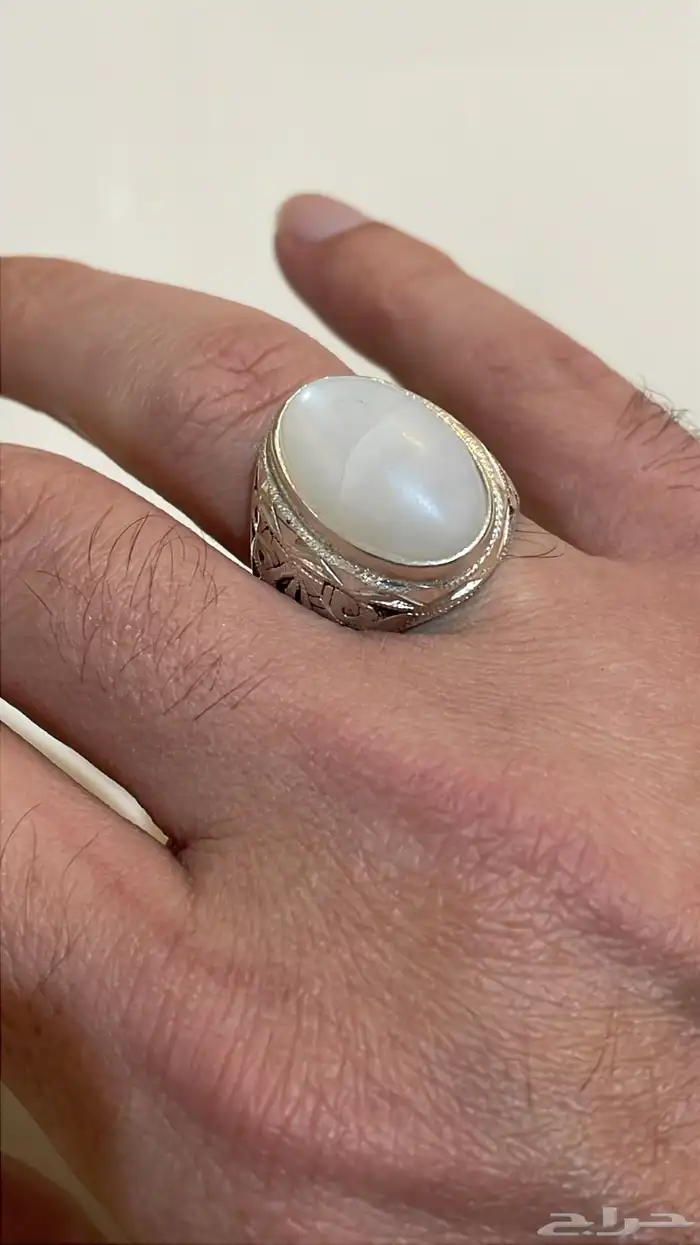 خاتم فضة حجر القمر جديد 1