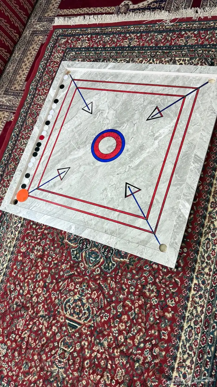 كيرم باكستاني اصلي جديد مع حبوب بلاستيك والبودره والمضرب 6