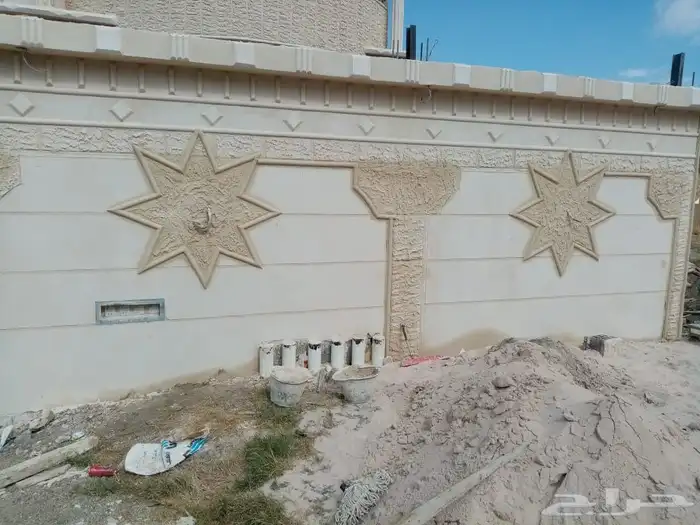 ديكورات خارجيه بديل الحجر الطبيعي بالسمنت الابيض وابطح بيضا 2