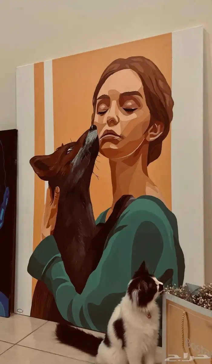 لوحة رسم ألوان اكريلك وألوان زيتي 0