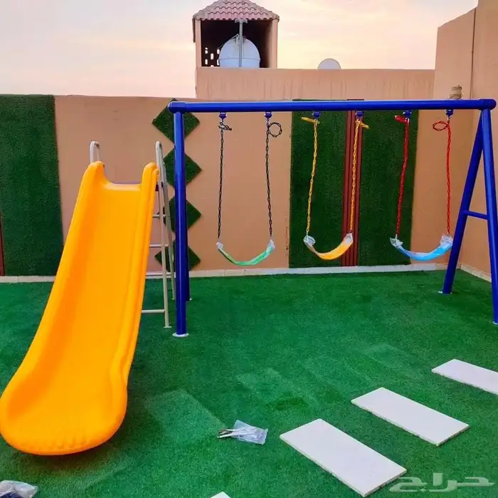 مراجيح العاب اطفال زحليقه حديد و بلاستيك داخليه و خارجية 3