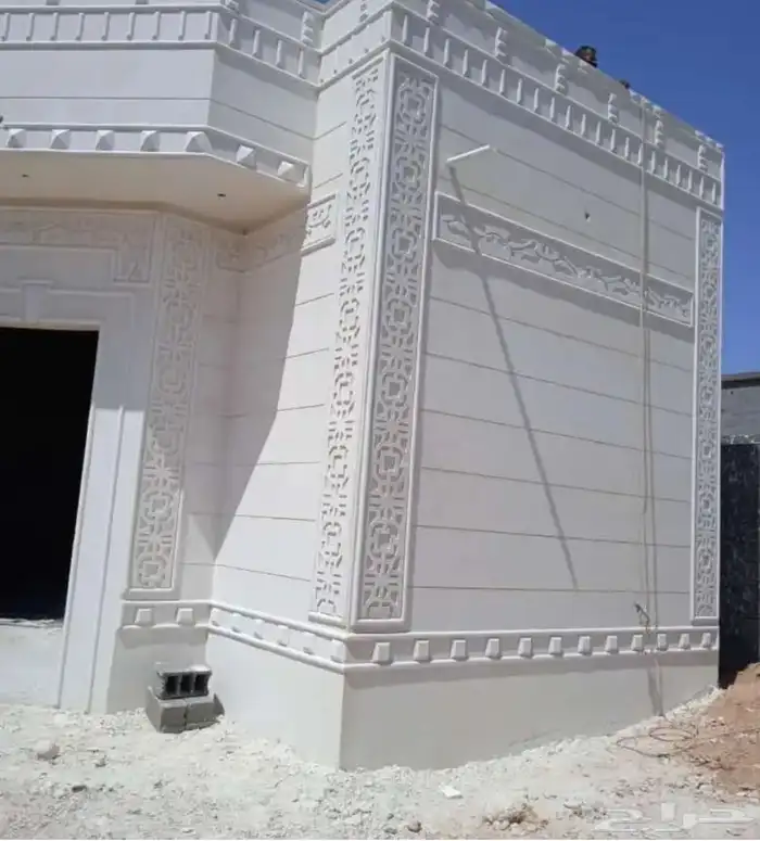 مقاول حجر ديكورات خارجية بطحاء الرياض لياسه ملونه كسر رخام 1